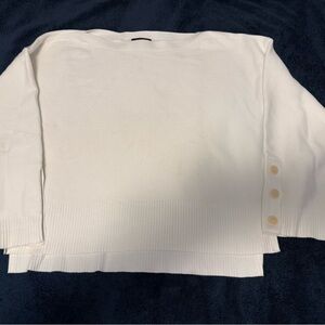 J. Crew Classic White Knit Sweater